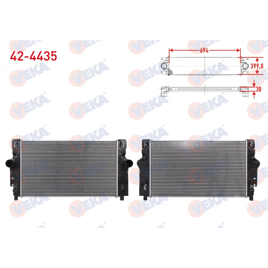 TURBO RADYATORU (INTERCOOLER) VOLKSWAGEN TRANSPORTER IV MINIBUS/OTOBUS (70B, 70C, 7DB, 7DK, 70J, 70K, 2.5 TDI 102 hp 1994-1997