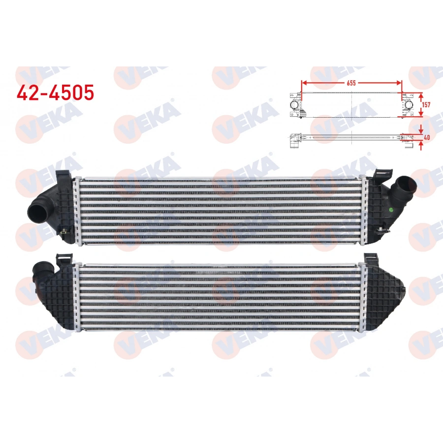 TURBO RADYATORU (INTERCOOLER) VOLVO C30 1.6 D - 2.0 D M-T 2006-2012/ S40 II 1.6 D - 2.0 D M-T 2004-2012/ V40 D2 M-T 2012-/ V50 1.6 D - 2.0 D M-T 2004-