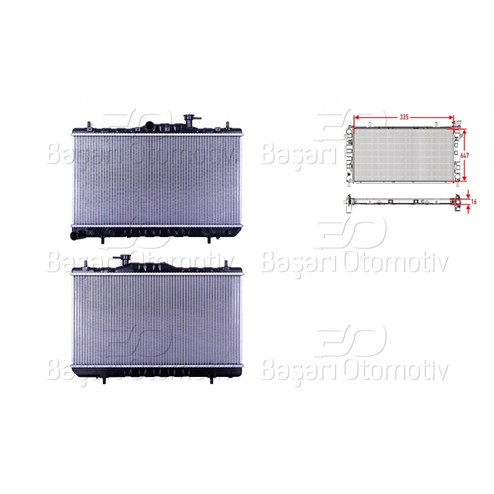 SU RADYATORU BRAZING MT 335X647X16 HYUNDAI ACCENT 2 1.3 1.5 1.6 99-05 WISCO 3113258