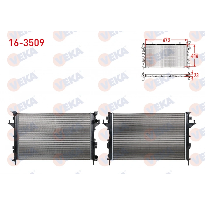 SU RADYATORU MEKANIK RENAULT LAGUNA II (BG0/1) 1.6i 16v A-T/M-T 2001-2007 VEKA 16-3509 T1