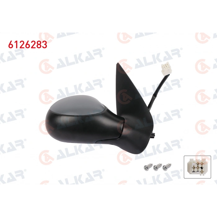 DIS DIKIZ AYNASI SAG ELEKTRIKLI ISITMALI ASTARLI 5 PIN PEUGEOT 206 (2A/C) 1998- (A1)