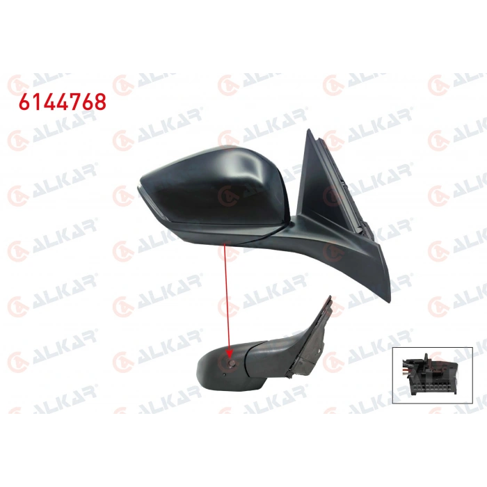 DIS DIKIZ AYNASI SAG ELEKTRIKLI ISITMALI OTOMATIK KATLANIR SINYALLI SENSORLU ALT AYDINLATMALI 11 PIN PEUGEOT 308 III 2021- / 308 SW 2021- / 408 II 2022 (A1)