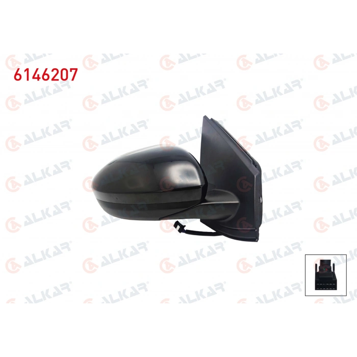 DIS DIKIZ AYNASI SAG ELEKTRIKLI ISITMALI ASTARLI KOR NOKTALI 9 PIN DACIA SANDERO/STEPWAY II (B8_) 2021- / JOGGER 2022- / LOGAN III 2021- (A1)