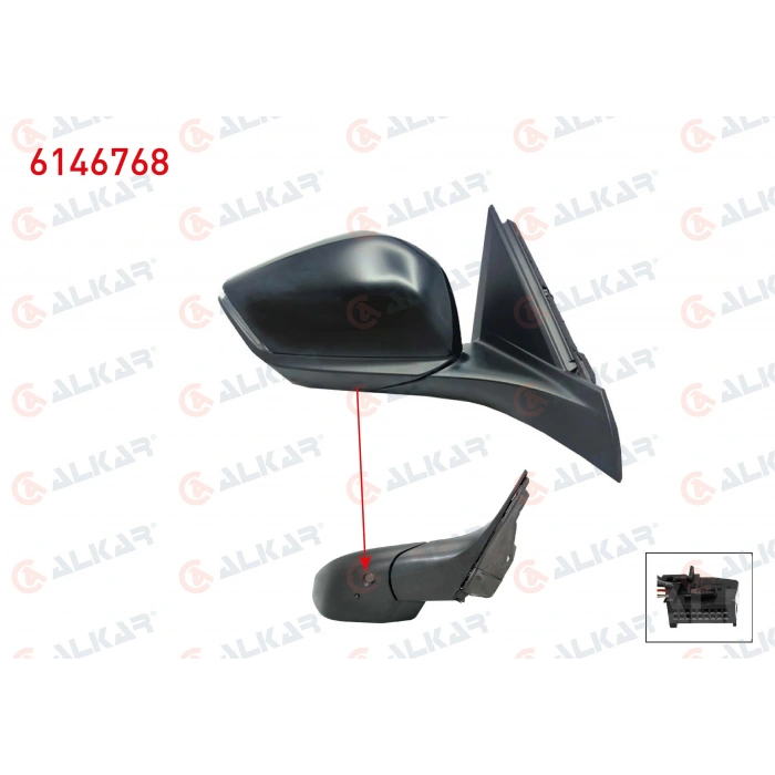 DIS DIKIZ AYNASI SAG ELEKTRIKLI ISITMALI OTOMATIK KATLANIR SINYALLI SENSORLU ALT AYDINLATMALI KOR NOKTALI 12 PIN OPEL ASTRA L 2021- / PEUGEOT 308 III / 308 SW III 2021- /408 II 2022- (A1)