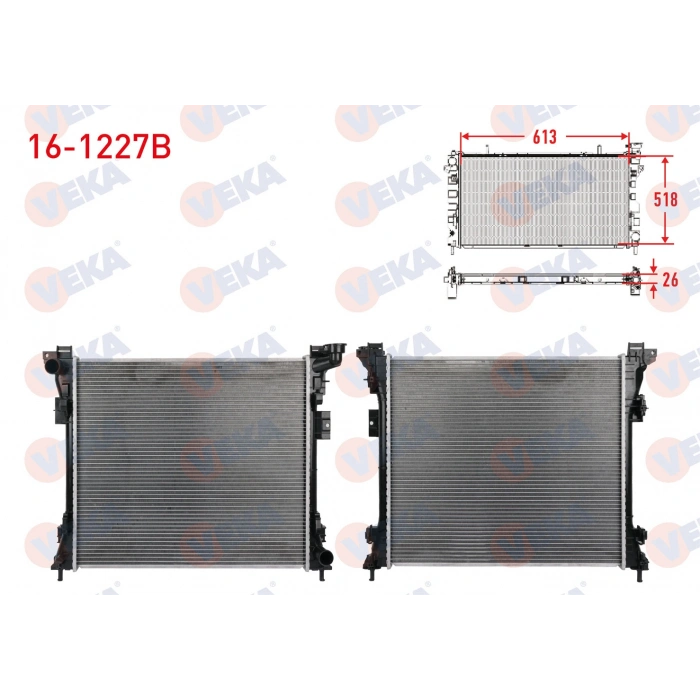 SU RADYATORU BRAZING CHRYSLER VOYAGER V (RT) 3.8 2007- A-T/M-T