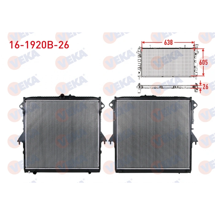 SU RADYATORU BRAZING KALINLIK 26mm FORD RANGER (TKE) 2.2 TDCI M-T AC+ 2011-