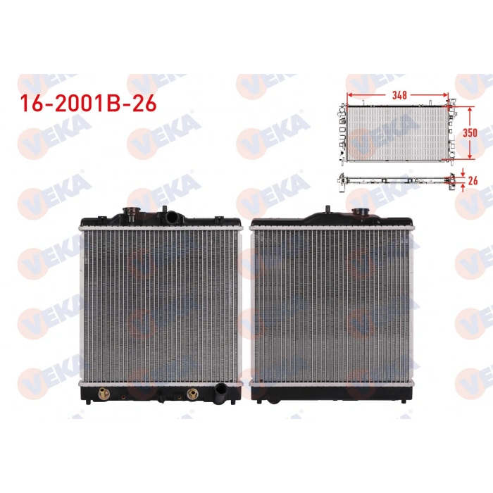 SU RADYATORU BRAZING HONDA CIVIC VI 1.6i A-T AC+/- KALINLIK 26mm 1995-2001