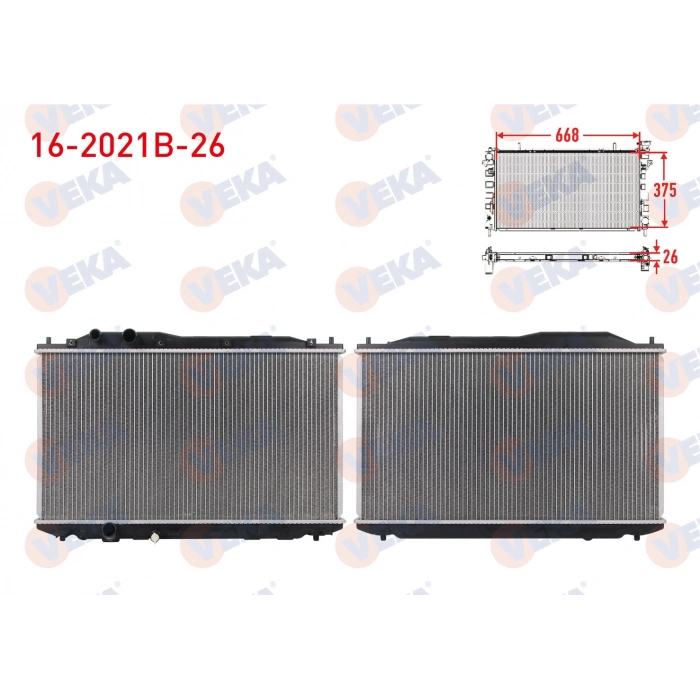 SU RADYATORU (ALT BORU KELEPCELI) BRAZING KALINLIK 26mm HONDA CIVIC VIII 1.6 M-T AC+/- 2005-2012