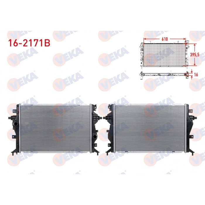SU RADYATORU BRAZING (5.5mm fin) HYUNDAI IONIQ 1.6 GDI HYBRID 2016- / KIA NIRO 1.6 GDI 2017-