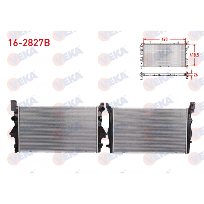 SU RADYATORU BRAZING (5.5mm fin) MERCEDES VITO (W447) 111 CDI A-T/M-T AC+ 2014-