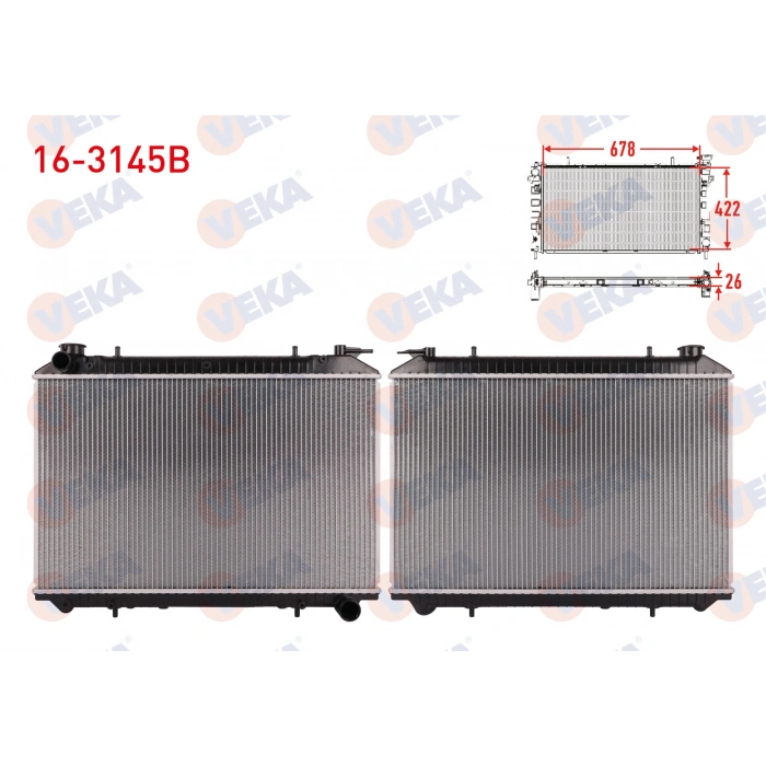 SU RADYATORU BRAZING NISSAN VANETTE CARGO (HC23) 2.3D M-T AC+/- 1996-