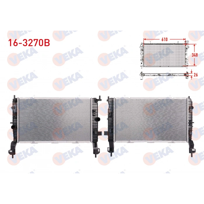 SU RADYATORU BRAZING MUSURLU OPEL MERIVA A 1.6i 16v EASYTRONIC A-T/M-T AC+/- 2003-2010