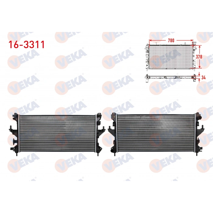 SU RADYATORU MEKANIK FIAT DUCATO (250) 2.2 MJT M-T (INTERCOOLER BAGLANTISI KALIN) 2006-2014 / KARSAN JEST 2.3 JTD 2006-