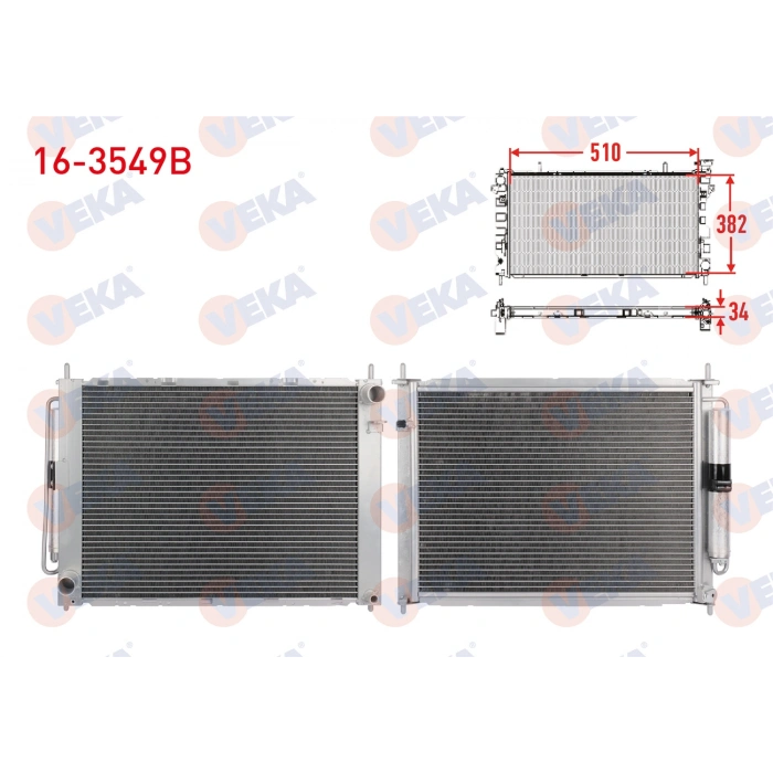 SU RADYATORU BRAZING+KLIMA RADYATOR TUPLU RENAULT CLIO III (BR0/1,CR0/1) 1.4i 16v M-T AC+ 2005-2012
