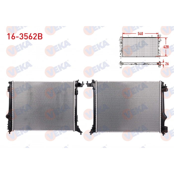 SU RADYATORU BRAZING RENAULT MEGANE IV (B9A/M_) 1.5 DCI M-T AC+/- KALINLIK: 26mm 2016-