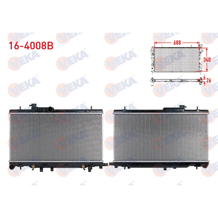 SU RADYATORU BRAZING SUBARU IMPREZA (GD,GG) 1.5i - 1.6i - 2.0i A-T AWD 2000-2007/ LEGACY III (BE,BH) 2.0i - 2.5i A-T AWD 1998-2003/ OUTBACK (BE, BH) 2.5 A-T AWD 1998-2003
