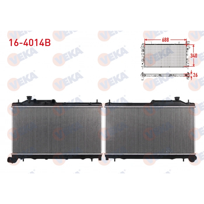 SU RADYATORU BRAZING SUBARU XV 2.0 TDI M-T 2012- / FORESTER 2.0 TDI M-T 2008- / OUTBACK 2.0 TDI M-T 2003- / IMPREZA 2.0 TDI M-T 2008-