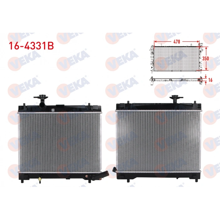 SU RADYATORU BRAZING TOYOTA YARIS (P13) 1.33 A-T/M-T AC+/- 2011-