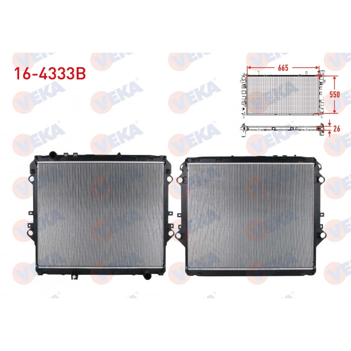 SU RADYATORU BRAZING TOYOTA HI-LUX VIII REVO PICK UP (GUN1_,GUN13_) 2.4 D M-T AC+/- 2015-