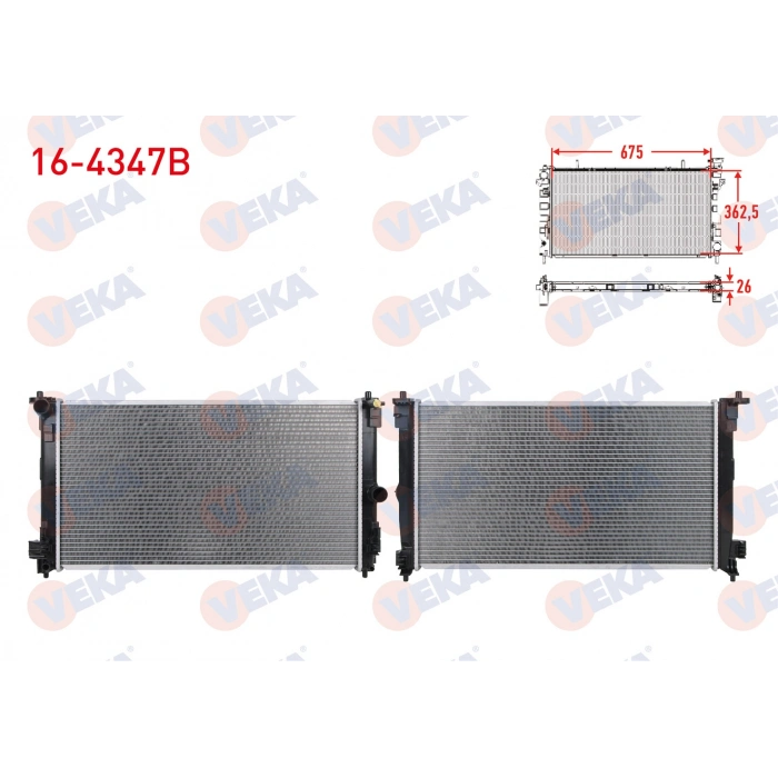 SU RADYATORU BRAZING (UZUN TIP) TOYOTA COROLLA 1.2 T 2019- / 1.5 VVT-I 2020- / C-HR (_X1_) 1.2 T 2016-