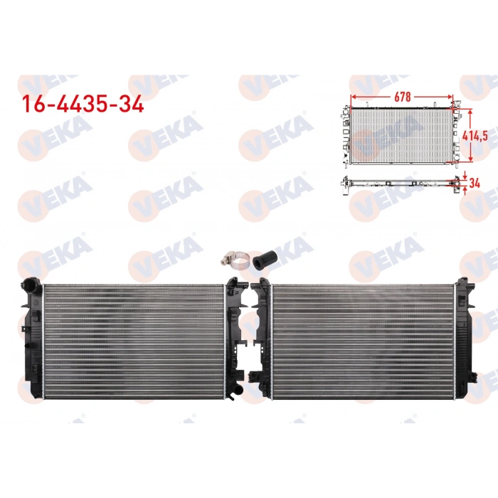 SU RADYATORU MEKANIK KALINLIK 34mm VW CRAFTER 2.0 TDI - 2.5 TDI M-T 2006-2016 / MERCEDES SPRINTER 2006-2018 / SPRINTER 2018-