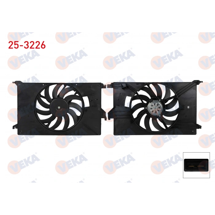 FAN MOTORU DAVLUMBAZLI TEKLI CAP 380 mm 2 FISLI OPEL VECTRA C 1.6 -1.8 -2.2 ACLI 2002-2008 / SAAB 9-3 2.0 T ACLI 2009-2015