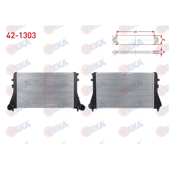TURBO RADYATORU (INTERCOOLER) VW GOLF VI - PASSAT - PASSAT CC 2.0 TSI 2008-/ TIGUAN 2.0 TFSI 2007-2016/ SEAT LEON 2.0 FSI 2005-2012 / AUDI A3 - TT 2.0 TFSI 2003-2013