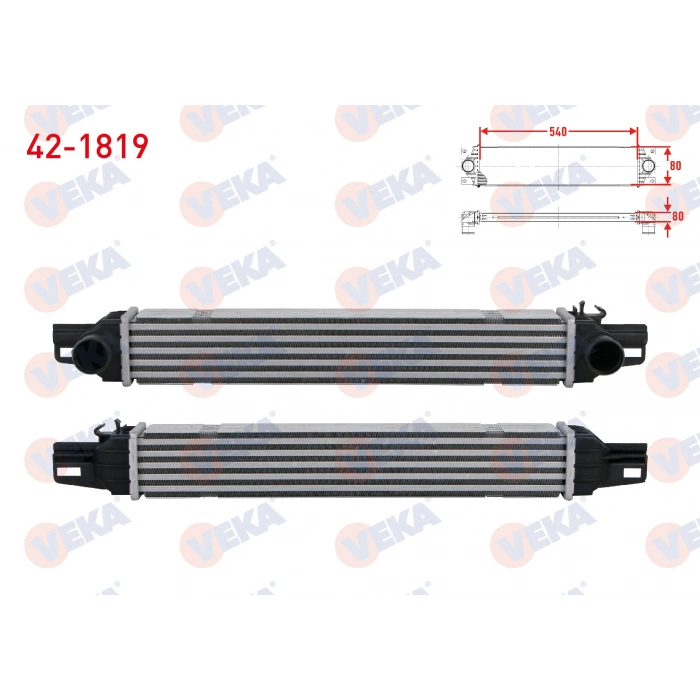 TURBO RADYATORU (INTERCOOLER) (EURO 5 - EURO 6) FIAT FIORINO 1.3 MJT 2015- / CITROEN NEMO 1.3 HDI 2015- / PEUGEOT BIPPER 1.3 HDI 2015-