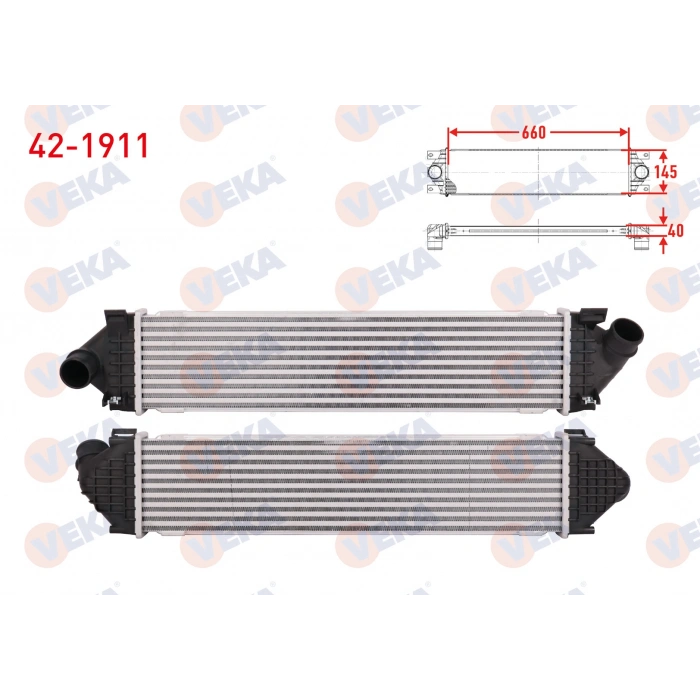 TURBO RADYATORU (INTERCOOLER) FORD FOCUS II 1.6 TDCI 2008-2011 / S-MAX 1.6 TDCI 2006- / MONDEO IV 1.6 TDCI-2.0 TDCI 2007-2014 / KUGA I 2.0 TDCI 2008-2013 / VOLVO S60 II 1.6 D 2010- / V60 1.6 D 2010-