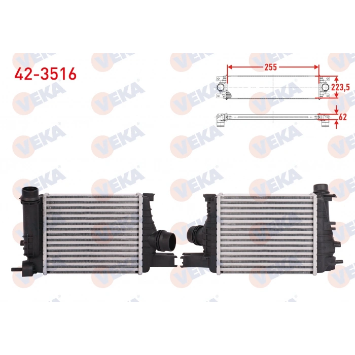 TURBO RADYATORU (INTERCOOLER) CLIO IV (BH) / CAPTUR I (J5-H5) 1.5 dCi 90-110 HP 2012-2015-