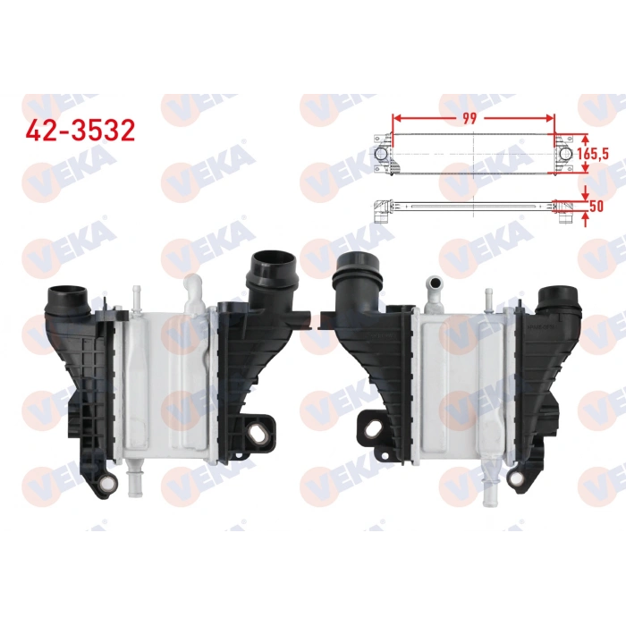 TURBO RADYATORU (INTERCOOLER) RENAULT MEGANE IV, CLIO V 1.5 BlueDCI 2018- / DACIA DUSTER 2017-, SANDERO II, LOGAN II, DOKKER 2012- 1.5 dCi, BlueDCI / NISSAN QASHQAI II 1.5 dCi 2018-