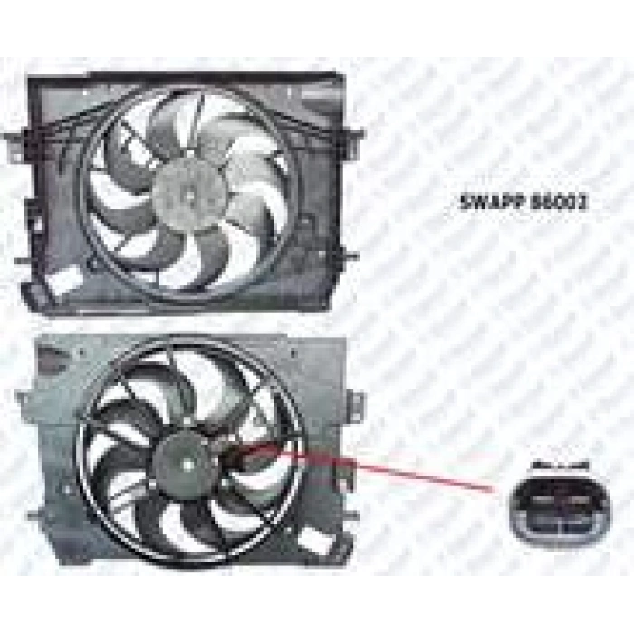 FAN MOTORU SU+KLIMA DAVLUMBAZLI KLIMALI CLIO IV 1.5 DCI 12-> TEKLI FAN (SWAPP) 86002