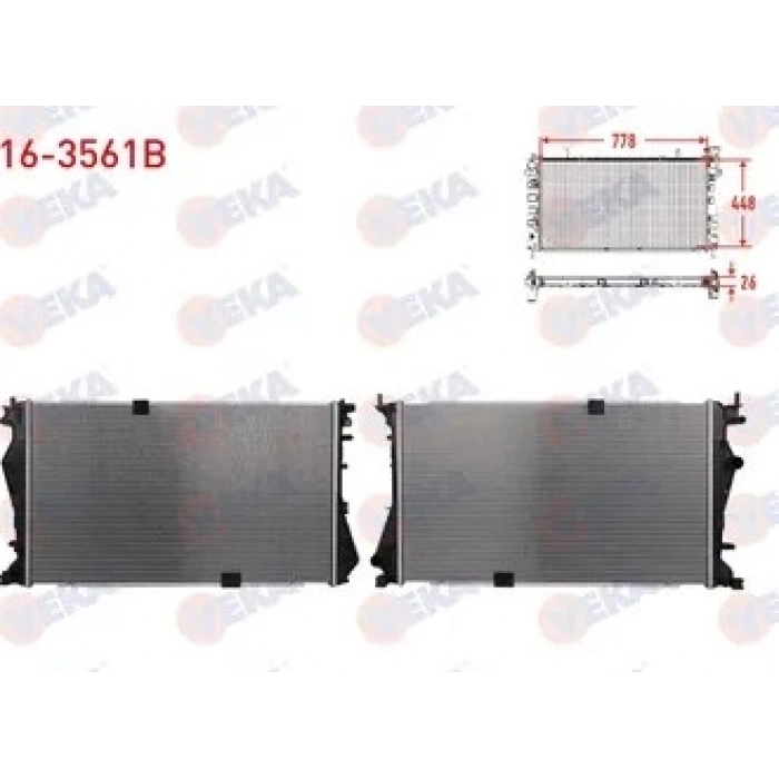 SU RADYATÖRÜ VEKA 16-3561B BRAZING RENAULT TRAFIC II (FL) 2.0 DCI M-T AC+/- 2006-2014 T1