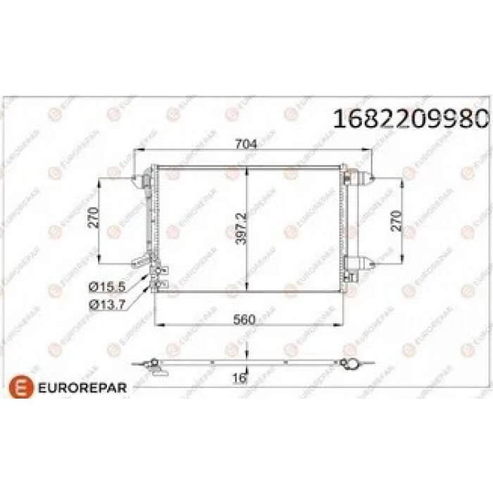 KLİMA RADYATÖRÜ JETTA 10- EUROREPAR 1682209980 T1