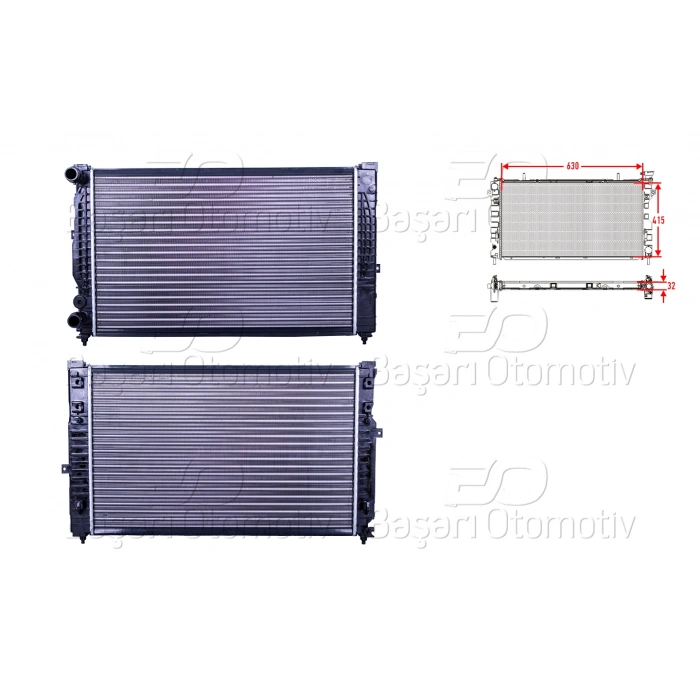 SU RADYATORU MEKANIK MT 630X415 MM VW PASSAT AUDI A4 A6 SKODA SUPERB 1.6 1.8 1.8 T1.9 TDI 2.0 2.3 2.4 2.6 2.8 97 > AUTOLUX 1113039-22 T1