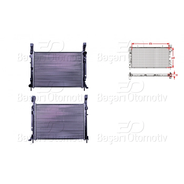 SU RADYATORU MEKANIK MT 656X468X18 RENAULT KANGOO 1.5DCI 08 > 8200418329 ECOPARTS RA279 T1