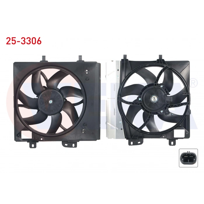 FAN MOTORU SU RADYATORU DAVLUMBAZLI TEKLI FANLI (100 WATT) CITROEN C-ELYSEE 1.6 HDI 2012- VEKA 25-3306 T1
