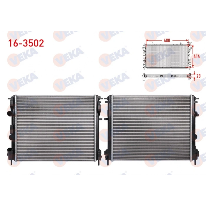 SU RADYATORU MEKANIK M-T RENAULT CLIO II 1.5 DCI - 1.4 - 1.6 1998-2005 / KANGOO 1.5 DCI 1998-2008 / SYMBOL II 1.5 DCI 2008-2012 / DACIA LOGAN 1.5 DCI - 1.4 2004-2012 / SANDERO 1.5 DCI - 1.4 2008-2013 VEKA 16-3502 T1