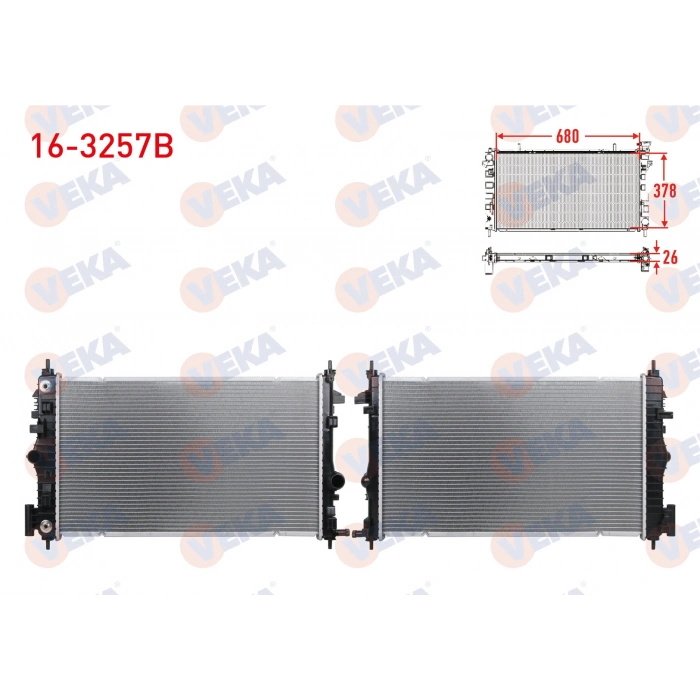 SU RADYATORU BRAZING OPEL INSIGNIA 2.0 CDTI A-T AC+ 2008- (VEKA) 16-3257B