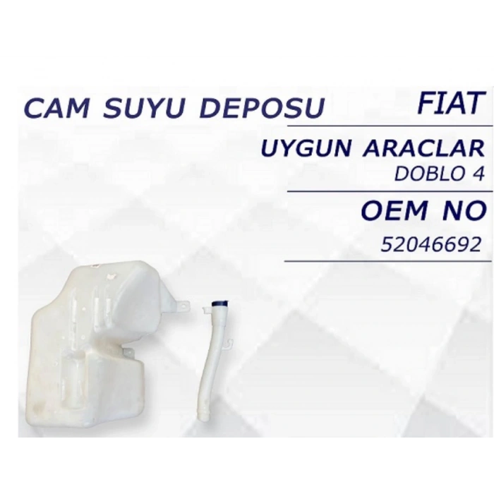 FIAT DOBLO- 15/23; ÖN CAM SU BİDONU/DEPOSU (BORUSU VE KAPAĞI İLE BİRLİKTE) (EURO BODY) 1874-2978 (T1)