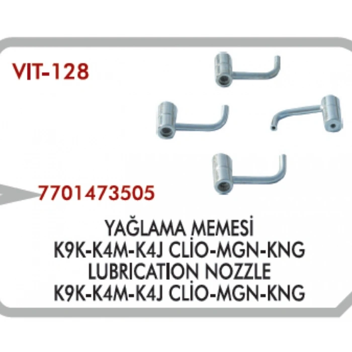 YAĞLAMA JETİ MEMESİ SOL K9K KANGO 2 MEGAN 2 CLİO 2 KALIN UC VİTESSE (VIT) 128L