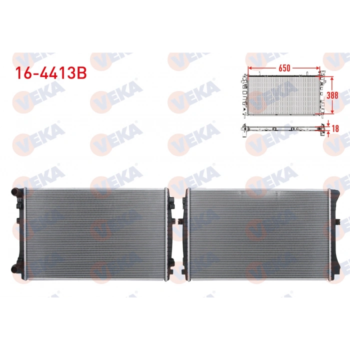 SU RADYATORU BRAZING VOLKSWAGEN GOLF VII (5G1) 1.6 TDI A-T/M-T 2012- VEKA 16-4413B T1