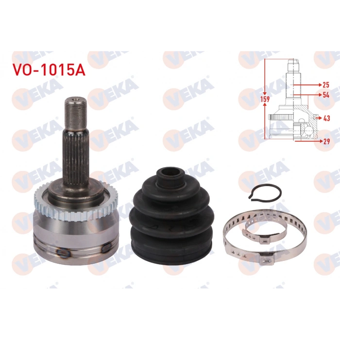 AKS KAFASI SAG ON DIS ABSLI 43 DIS UZUNLUK 159mm VOLVO S40 I 1999-2003 / V40 I 1999-2004