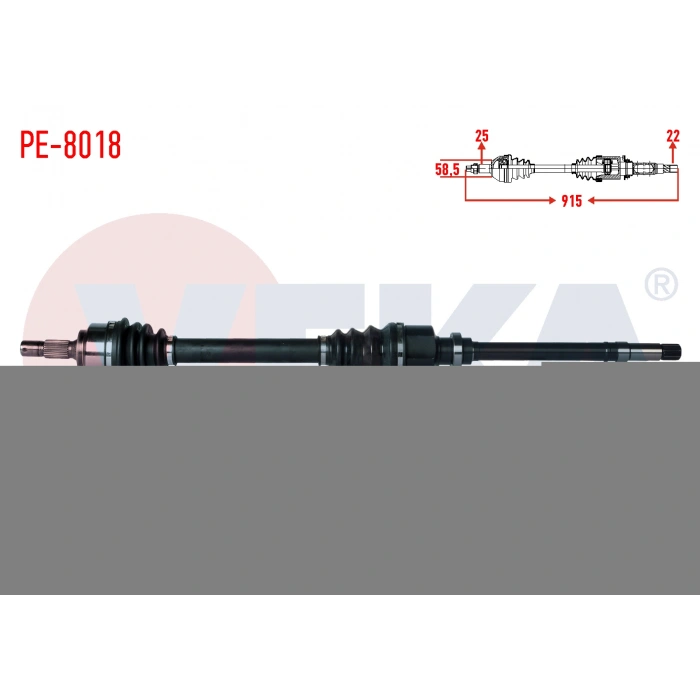 KOMPLE AKS SAG ON PEUGEOT 307 (3A/C) 1.4 MA SANZUMAN UZUNLUK 915mm 2000-2007