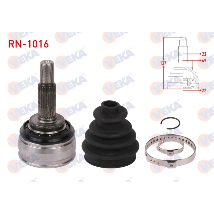 AKS KAFASI SAG ON DIS UZUNLUK 137mm DACIA LOGAN (LS) 1.5 DCI 2004-2012