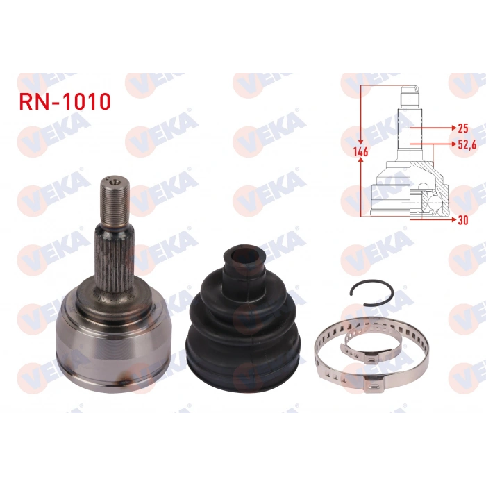 AKS KAFASI SAG ON DIS UZUNLUK 146mm RENAULT SCENIC II (JM0/1) 1.5 DCI M-T 2003-2009