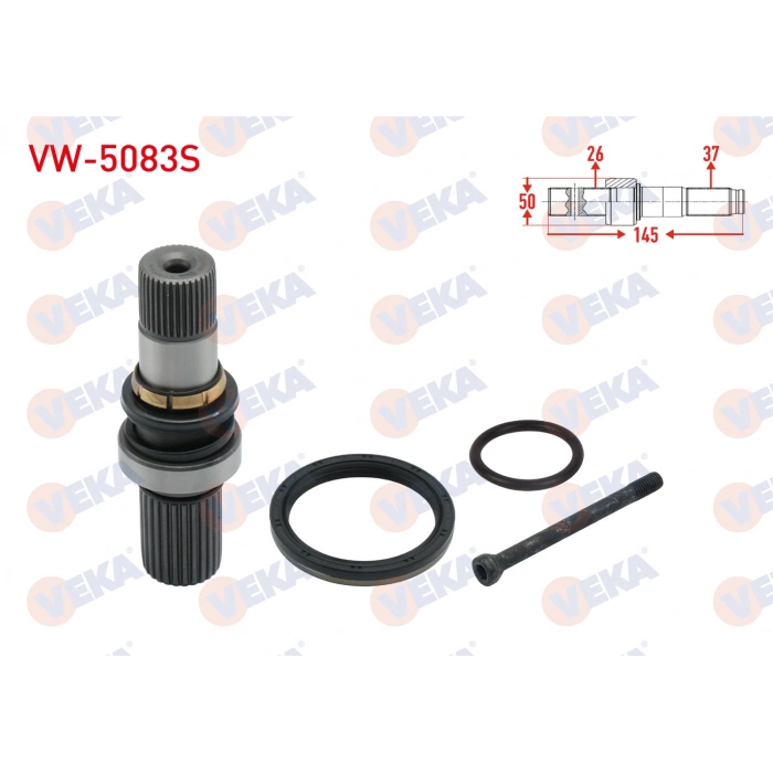 AKS KAFASI SAG ON IC FREZE EK MILI 26X37X50 UZUNLUK 145 mm VW TRANSPORTER T6 2.0 TDI 102PS / 114 PS 5 ILERI 2009-