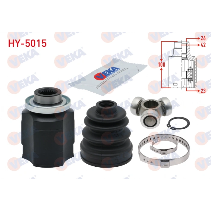 AKS KAFASI SAG ON IC HYUNDAI ACCENT ADMIRE 1.5 CRDI 26X23X42 UZUNLUK 108 mm 2003-2006