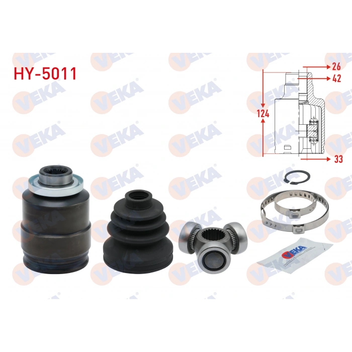 AKS KAFASI SAG ON IC HYUNDAI ACCENT ERA 1.5 CRDI 26X33X42 UZUNLUK 124 mm 2006-2012