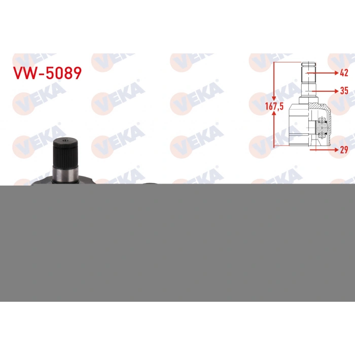 AKS KAFASI SOL ON IC 42X29X35 UZUNLUK 167,5mm VOLKSWAGEN CRAFTER 2.0 TDI A-T M-T 2016- / MAN TGE 2.0 TDI A-T M-T 2016-